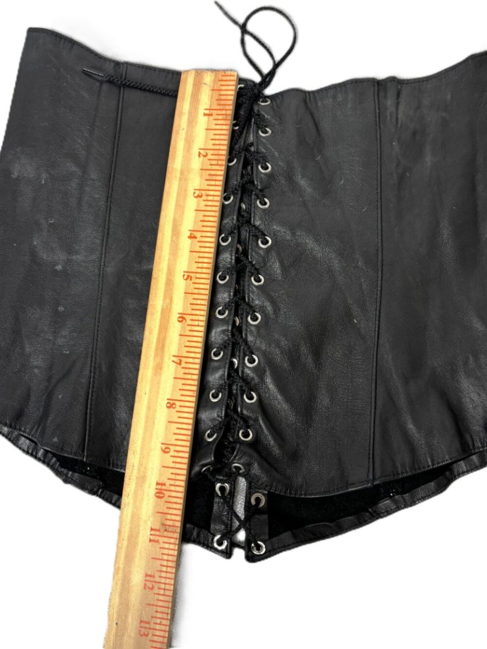 Vtg Y2K XTC Leather Under Bust Waist Cincher Corset Sz Small - Picture 8 of 8